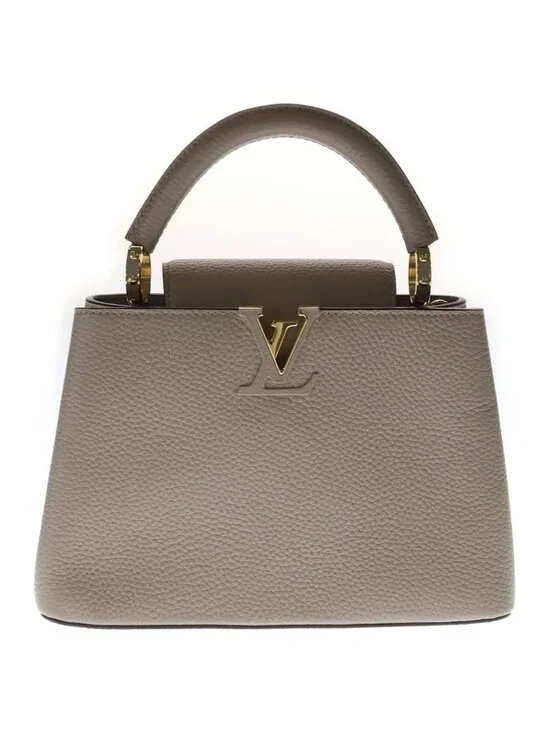 Louis Vuitton Capucines BB Galle Taurillon 2-Way Shoulder Bag Beige Leather Gold