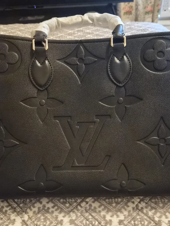 Louis Vuitton Black Embossed Monogram Leather Tote