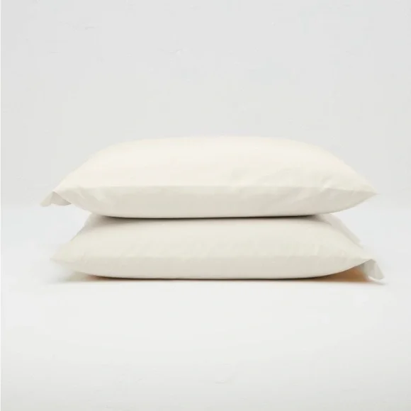 Standard Washed Supima Percale Solid Pillowcase Set Natural - Casaluna™ new