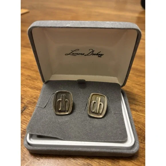 Vintage Sterling Silver Monogrammed Lenore Doskow Cuff links DH