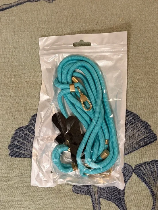 Universal Adjustable Crossbody and Wrist Phone Lanyard Strap Set Teal & Gold