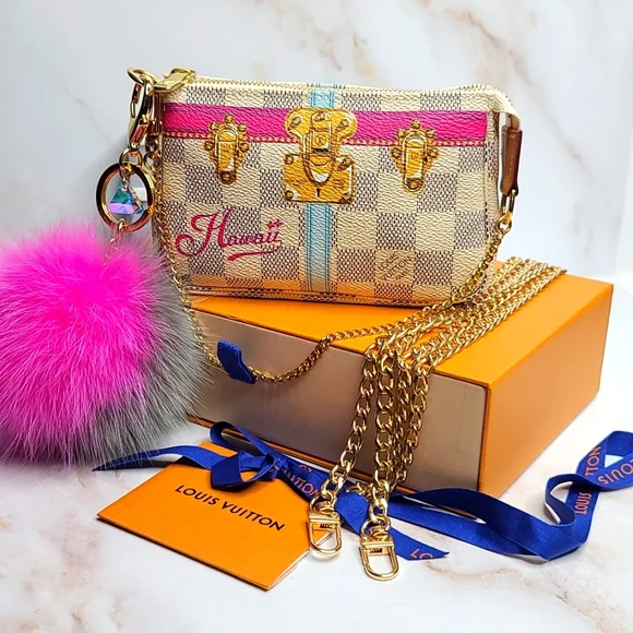 Louis Vuitton Damier Azur 2018 trunk pochette Hawaii, limited edition