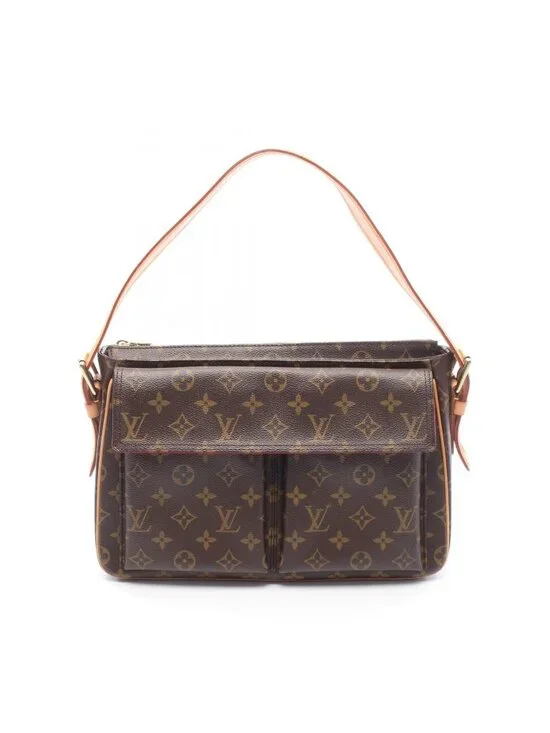 Louis Vuitton Shoulder Bag GM Canvas Leather GM