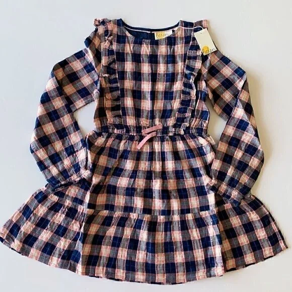 NWT Mini Boden Frill Tiered Long-sleeve Girl Dress 9-10 Years