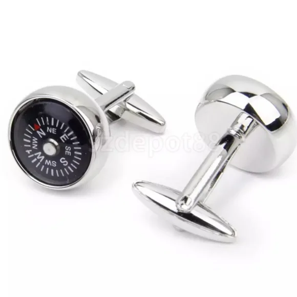 Real Working Compass French Shirt Cuff Links
