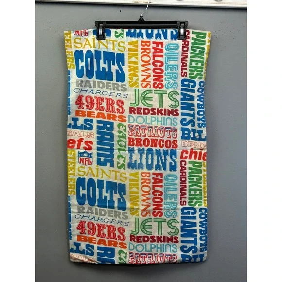 Sears Pillow Case Unisex OS White NFL Team Names Vintage Perma-Prest Made in USA