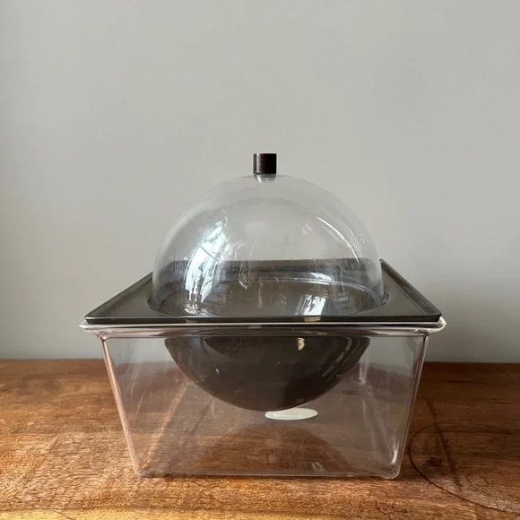 MCM Lucite Ice Bucket Food Chiller Dome Lid Atomic Space Age Kitchen Serveware