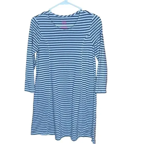 Faded Glory Gray White Striped Girls Dress XL