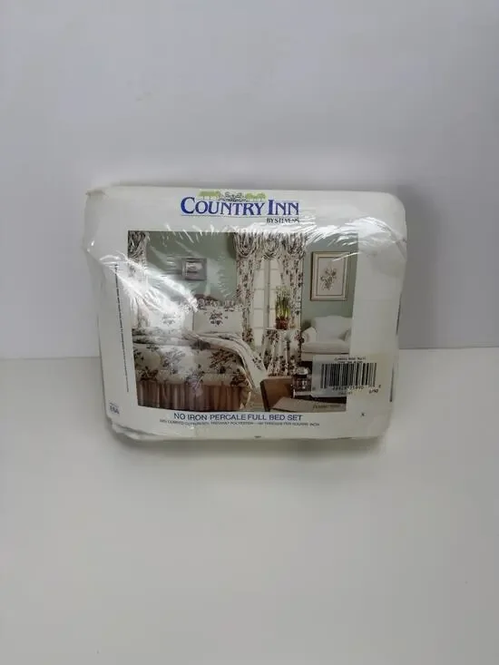 Vtg Country Inn By Stevens Full Sheet Set Candy Stripe Rose Percale New Sealed