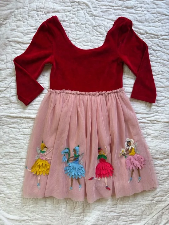 Mini Boden Velvet & Pink Tulle Fairy Dress