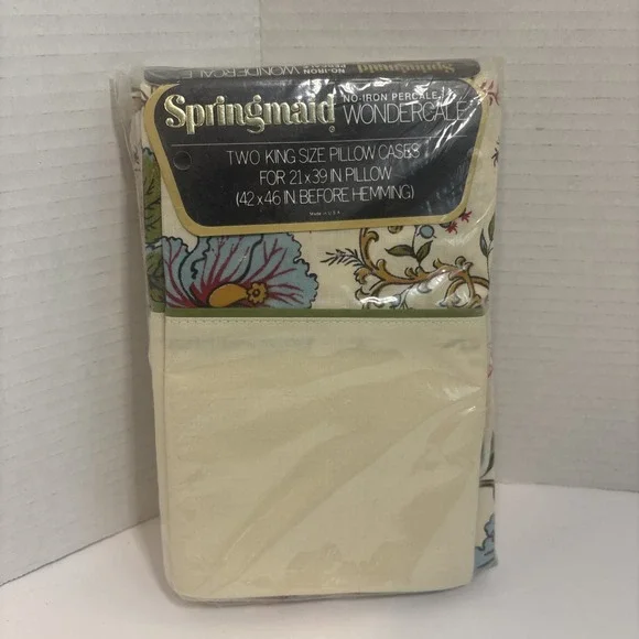 NOS Vintage Springmaid Metropolitan Museum of Art Two King Size Pillowcases USA