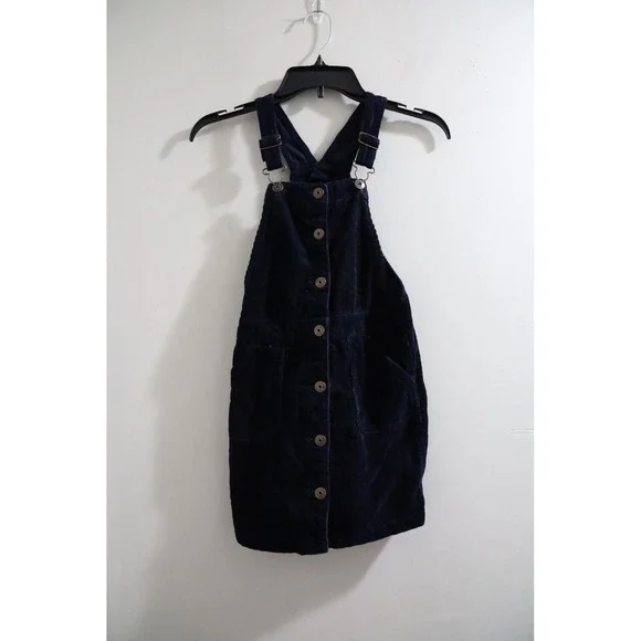 OshKosh B'gosh Girls Size 10 Dark Blue Corduroy Jumper Dress Cute‎ Casual