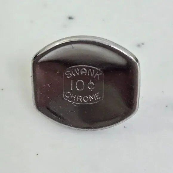 Vintage Swank 10 Cent Chrome Studs Salesman's Sample Items Rare Only 1‎ cufflink