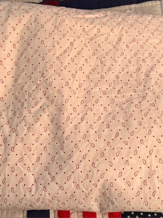 Vintage Tommy Hilfiger Red & White Paisley Cotton Twin Size Flat Sheet