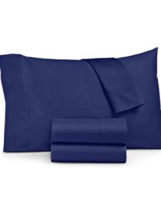 Ashford Solid 1500 Thread Count 4 Pc. Sheet Set, Full - Navy