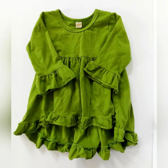 Green High-Low Ruffled Dress size‎ 90 (2T) Christmas Autumn