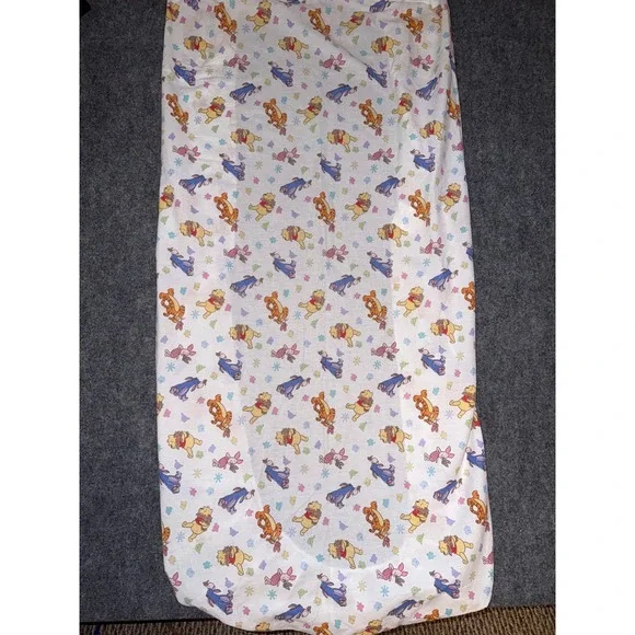 Vintage Disney Winnie the Pooh Tigger Eeyore Piglet Crib Sheet Cotton Blend USA