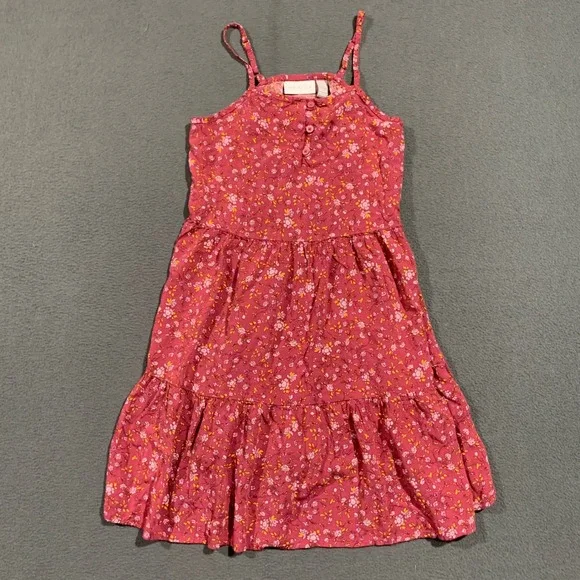 Cottagecore PLACE Girls Pink‎ Floral Tiered Spaghetti Strap Dress 10/12