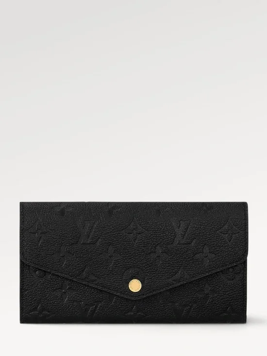 Louis Vuitton Sarah wallet Black Monogram empreinte leather