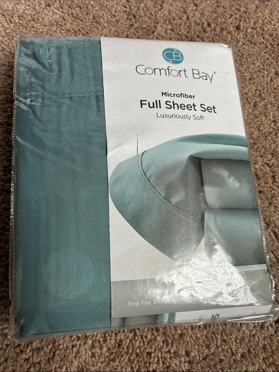 Comfort Bay Full Sheet Set in Teal Blue-Green