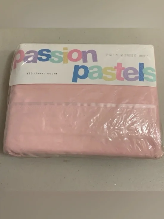 Vintage 1997 Passion Pastels Pink Twin Sheet Set New Sherbert Dayton Hudson Co.