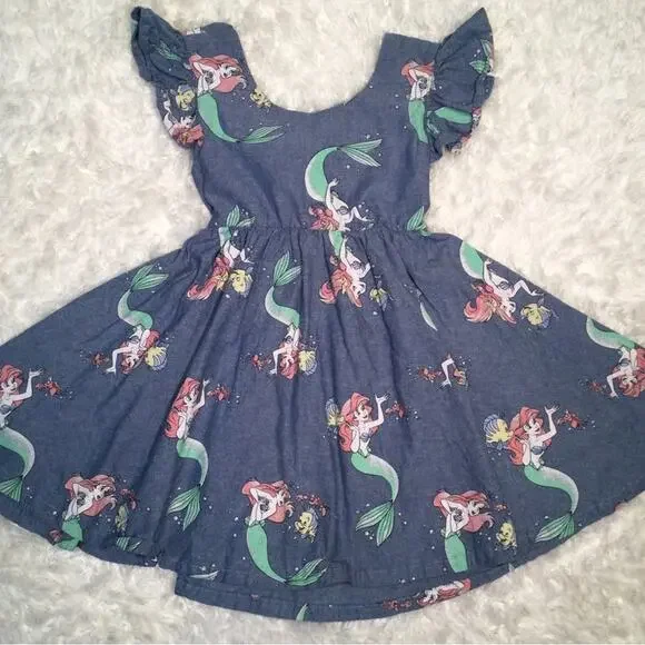 The Little Mermaid Denim Girl’s Dress 3T