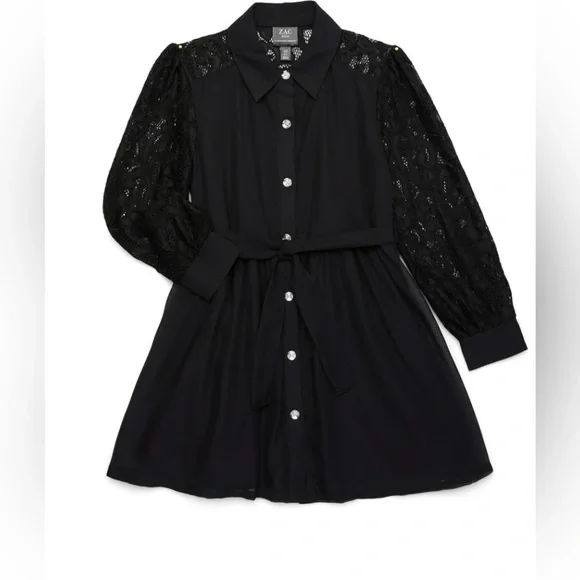 Zac Kids lace sleeve button up dress!‎ NWT  XS (4/5)