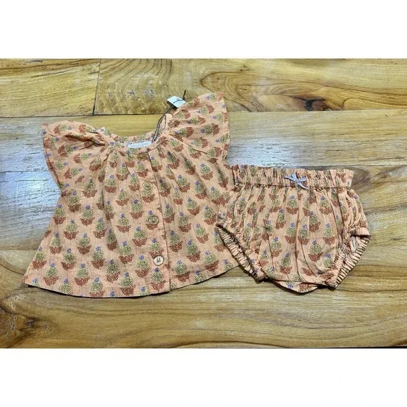 NWT Pink Chicken New York‎ Set Top Bloomers 3-6 Months Boho