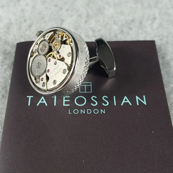 Tateossian London Mechanical Cufflinks Sterling Silver‎ Watch Movement Steampunk