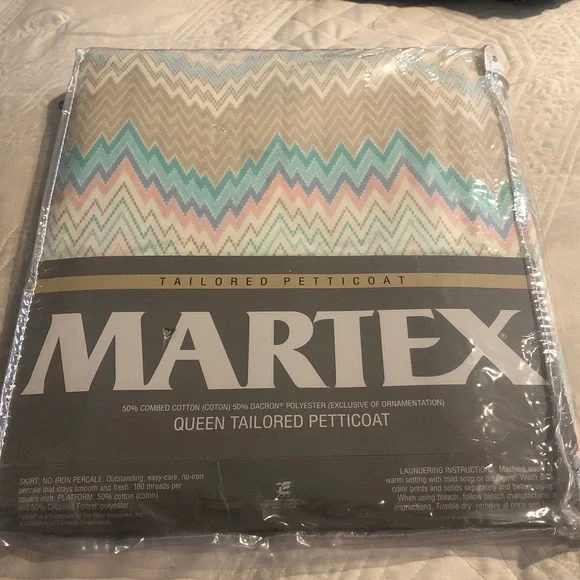 Martex Queen Tailored Petticoat in Pastel Chevron