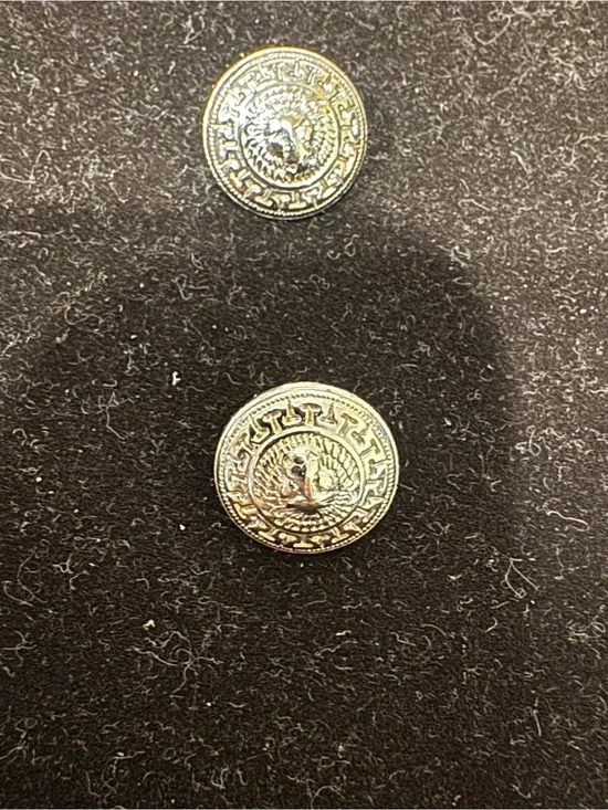 Versace Silver Medusa Button Set of 2, 12.5mm diameter