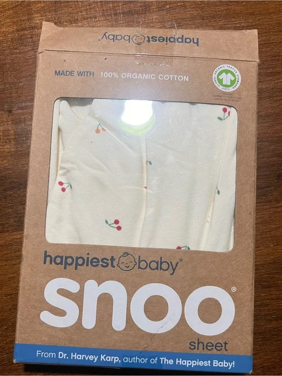 Happiest Baby Snoo Sheet - Cream with Cherry Print - organic cotton