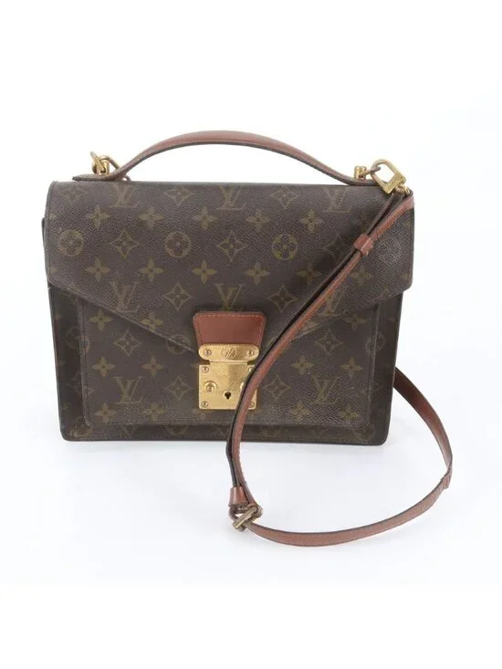 Louis Vuitton Monogram Monceau Leather 2-Way Shoulder Bag Crossbody Hand