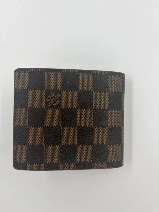 Louis Vuitton Damier Ebene Canvas Mens Bifold Wallet ID Window Card Holder