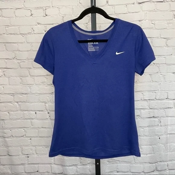 Nike Dri Fit V-Neck Cobalt Blue T-Shirt
