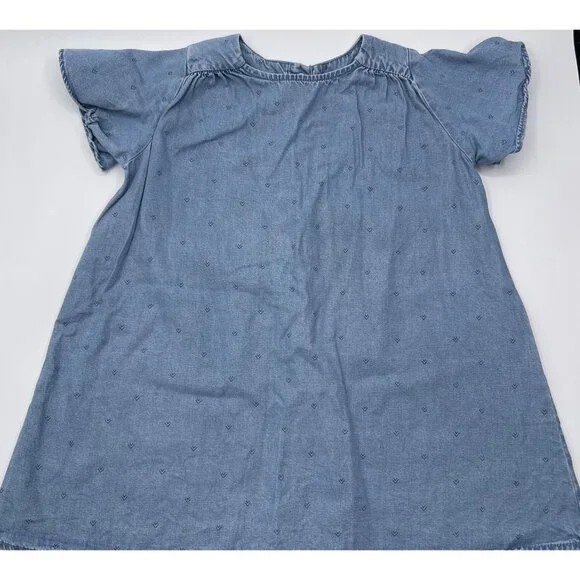 Zara Baby Dress Girls Size 2/3 Blue‎ Chambray Short Sleeve