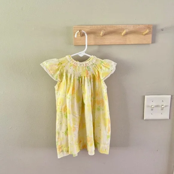 12M vintage floral yellow dress