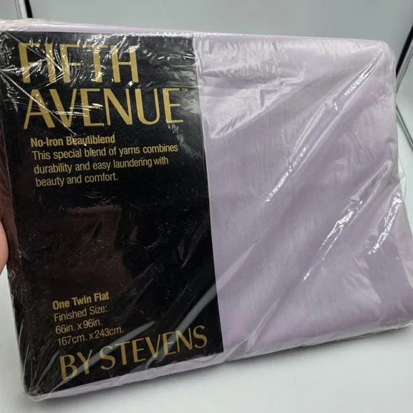 Vintage Fifth Avenue One Twin Flat Sheet 66x96 Light Lavender Purple USA Country