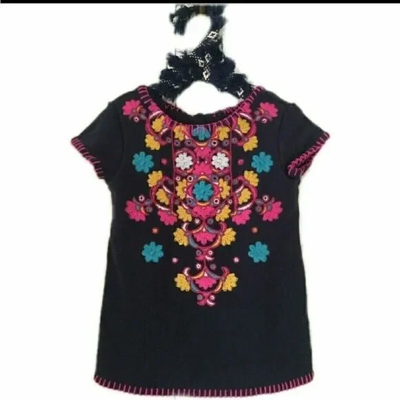 Navy blue embroidered dress