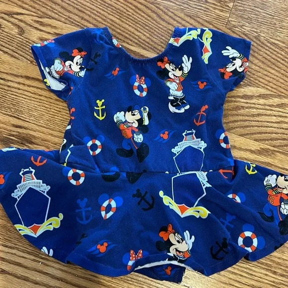 Blue Minnie Mouse Nautical Peplum Dress for Kids Disney cruise