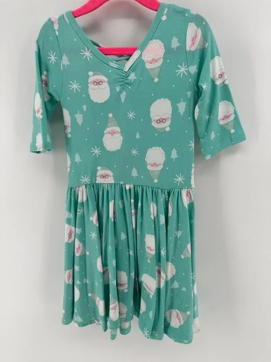 Dotdotsmile Girls Dress Size 3/4 Santa Print New with Tags