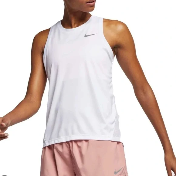 Nike Women’s White Running Dri-Fit Miler Tank Top XS