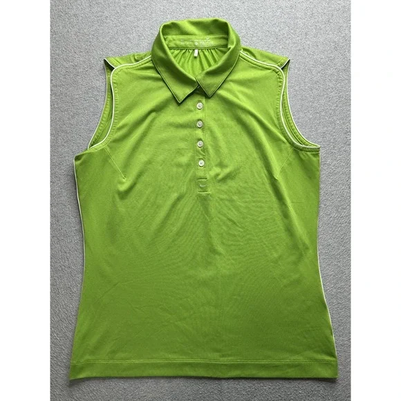 Nike Sleeveless Polo Top in Bright Lime Green