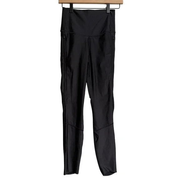 Nike Womens High Waisted Running Leggings Black Zip Pockets XS