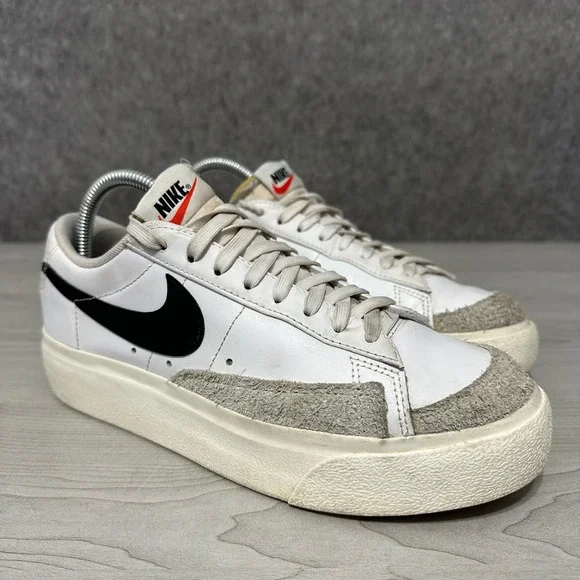 Nike Blazer Low Platform Womens‎ Sz 8 Sneakers White Black DJ0292-101