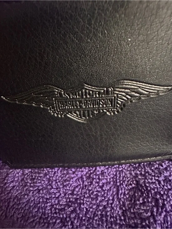 Harley-Davidson Black Leather Wallet with Winged Embossed Logo
