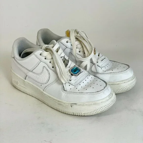 Nike Womens Air Force 1´07 LX Bling CZ8101-100 Sneakers‎ White Size 5.5 Leather