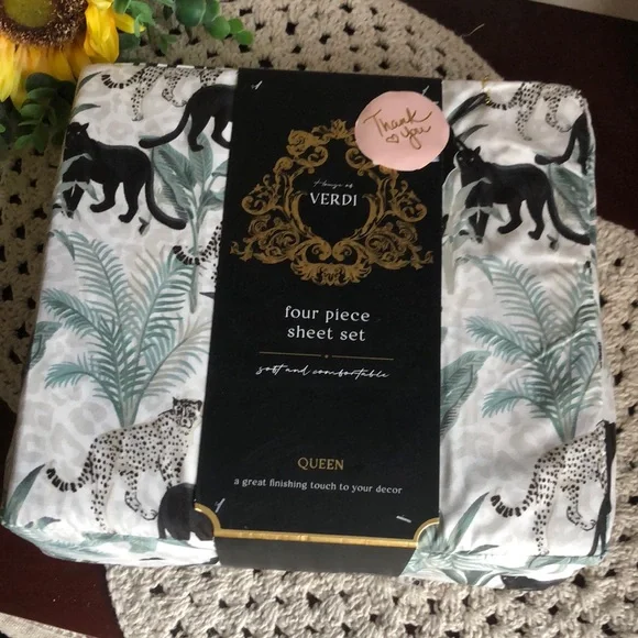 House of Verdi QUEEN Four-Piece JUNGLE Safari Sheet Set