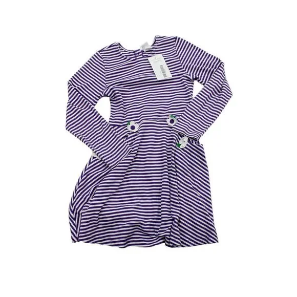 Florence Eiseman Childrens Girls Striped A Line Dress Purple White Size 10