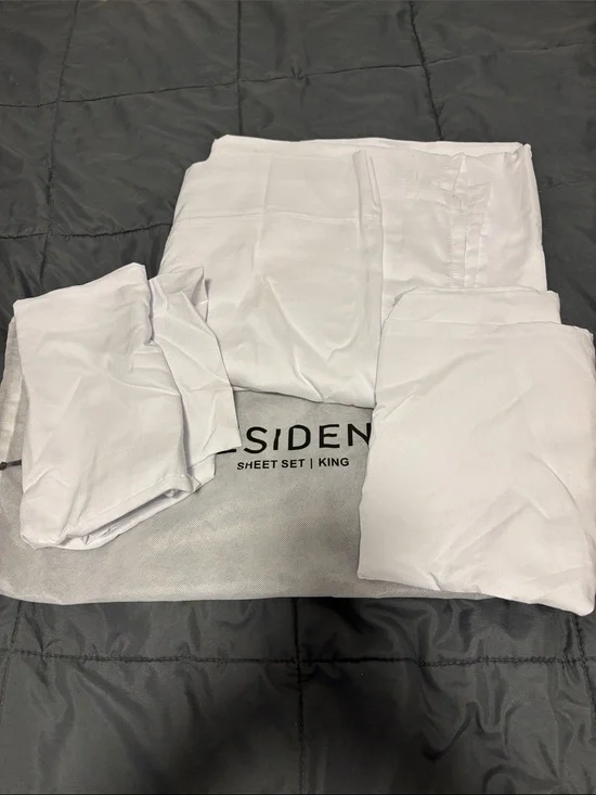 Resident NWOT White King Sheet Set
